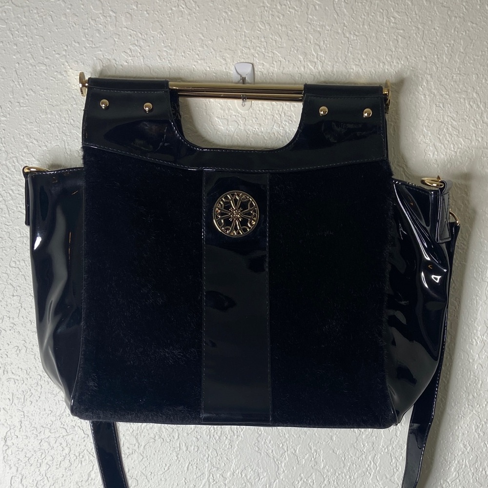 Avon Glossy Black Shoulder Bag